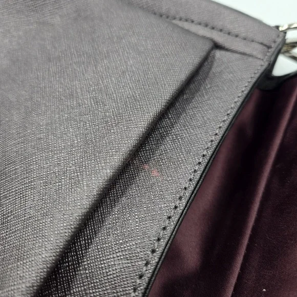 NEW COACH Madison Sadie Flap Saffiano Leather Satchel Gray Metallic + Red F26274 - Picture 16 of 16